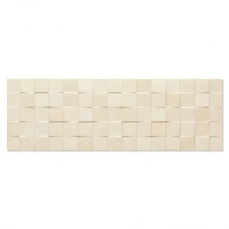 Vægflise Yaiza Kubisk Beige Mat-Relief 25x75 cm-2